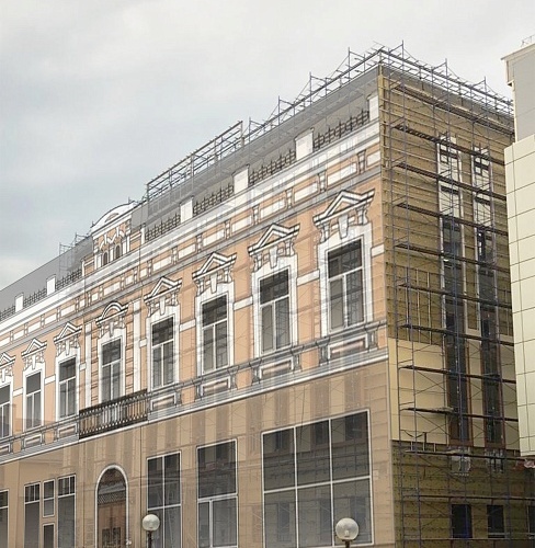 Фальшфасад сетка с изображением на строительные леса - stroymarket66.ru - Ростов-на-Дону